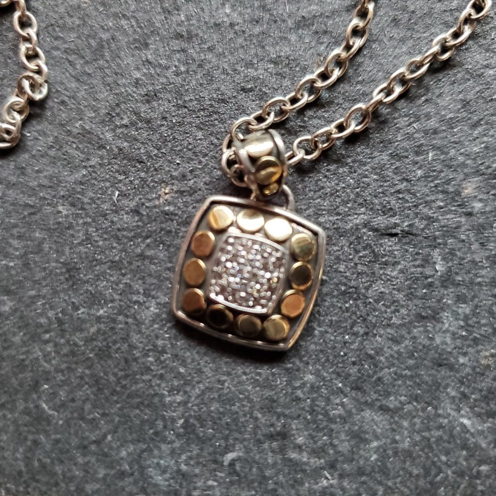 JOHN HARDY Dot Gold & Silver Diamond Pave Necklace